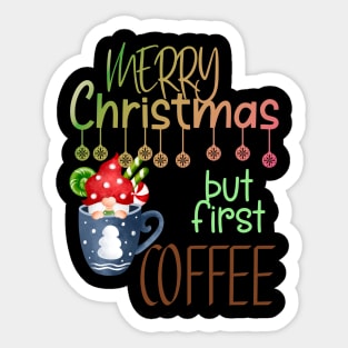 Merry Christmas Cup Gnome Coffee Lover Sticker